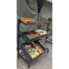 New F&V Rack c/w 3 Levels Metal Divider & Metal Frame
